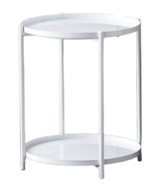 Masuta rotunda pentru cafea din metal 2 nivele 42 x 52 cm ALBA
